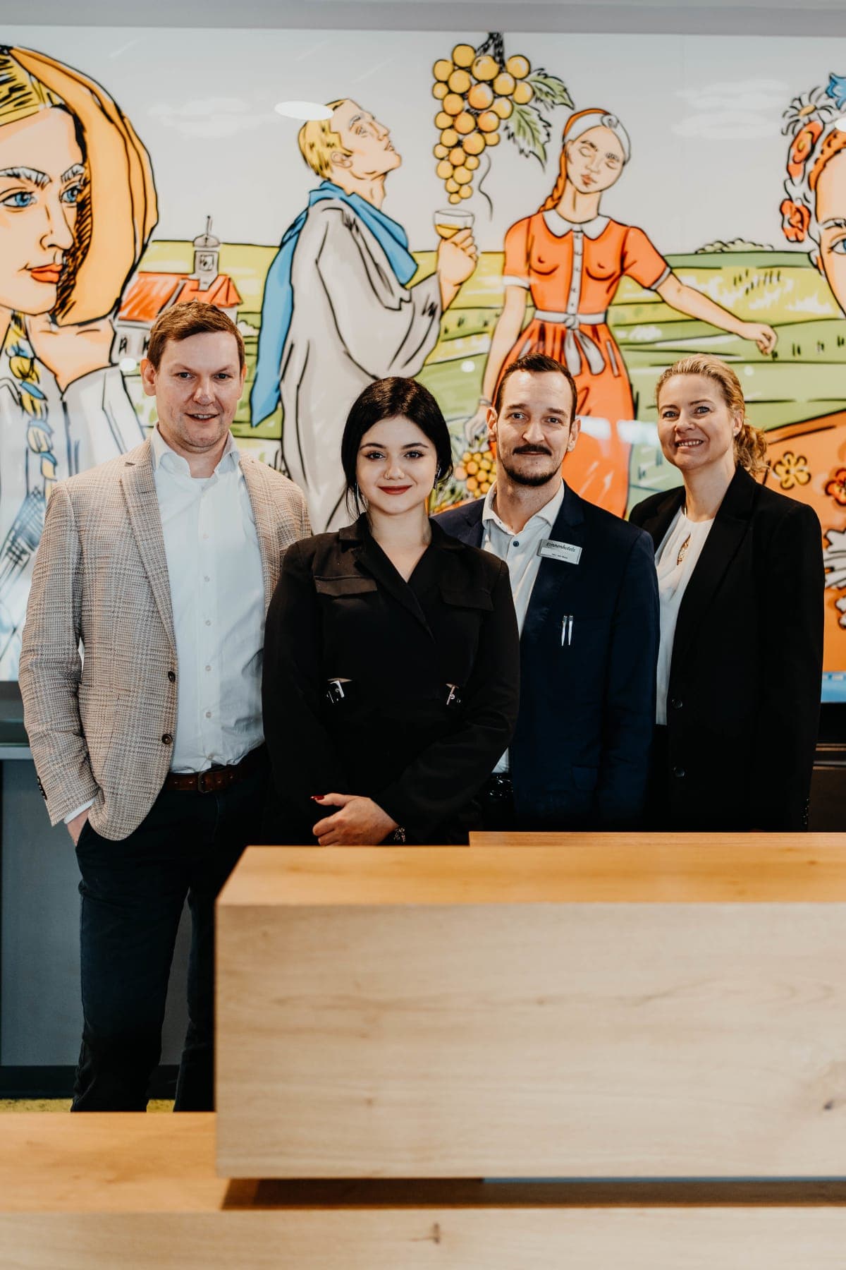 El equipo de recepción del Weingut Römmert